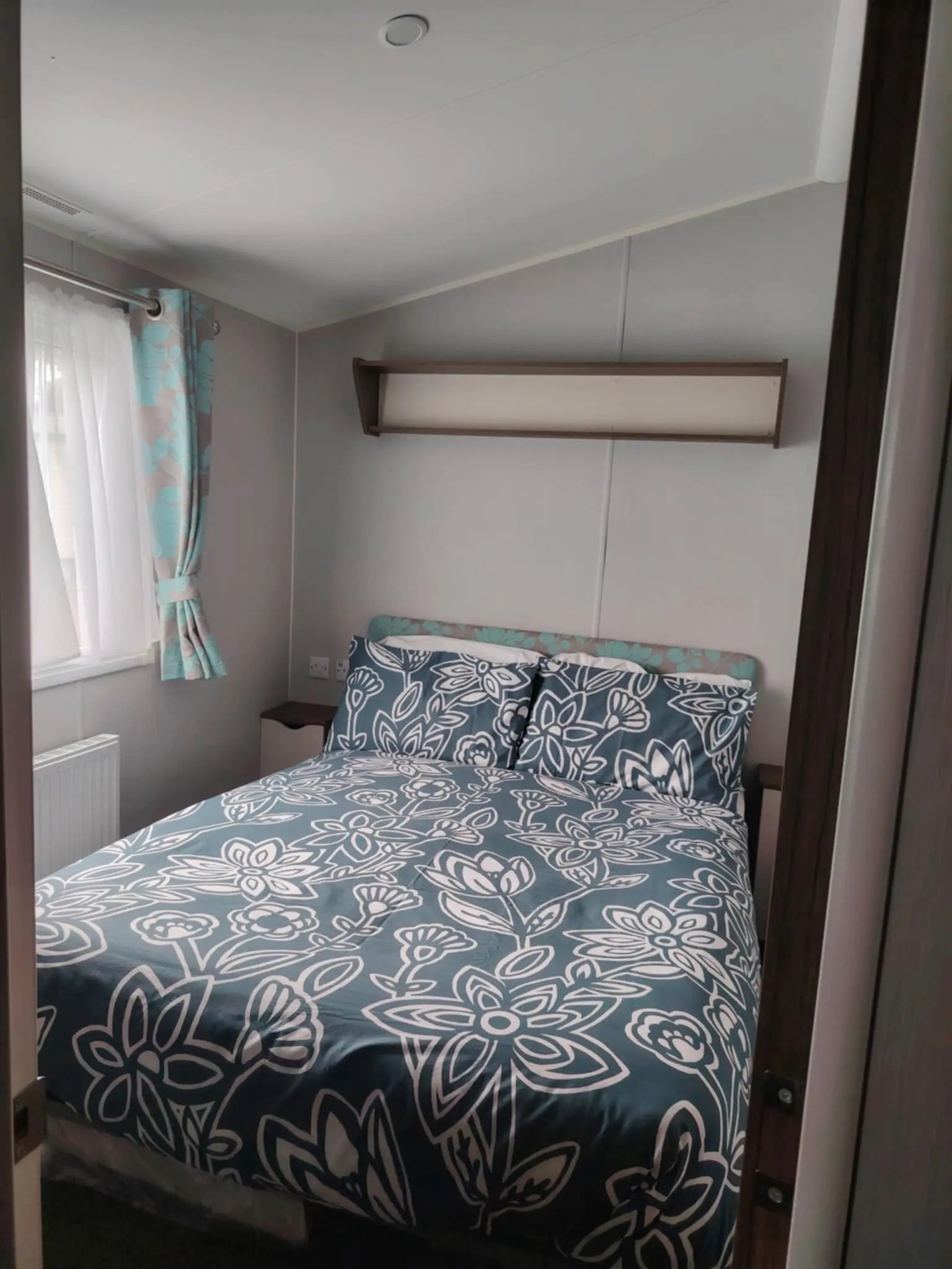A Butlins caravan double bedroom with free bedding included